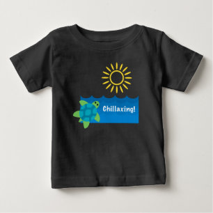Turtle Chillaxing Design - Baby Fine Jersey T-Shir