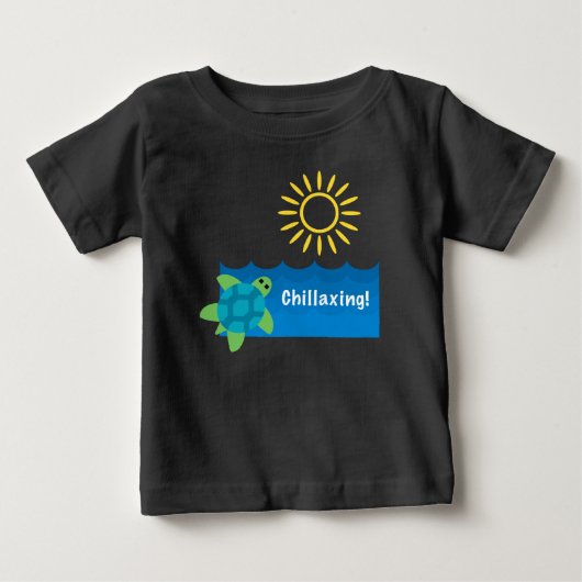 Turtle Chillaxing Design - Baby Fine Jersey T-Shir (Voorkant)