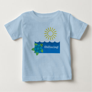 Turtle Chillaxing Design - Baby Fine Jersey T-Shir