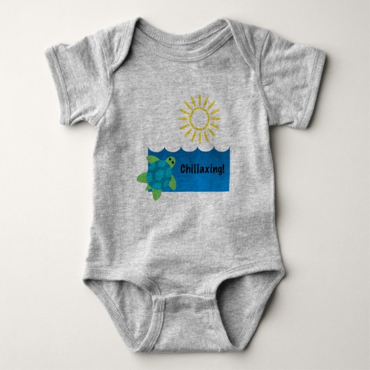 Turtle Chillaxing Design - Baby Jersey Bodysuit (Voorkant)