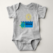 Turtle Chillaxing Design - Baby Jersey Bodysuit (Voorkant)