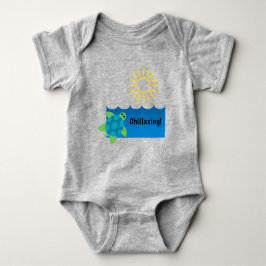Turtle Chillaxing Design - Baby Jersey Bodysuit