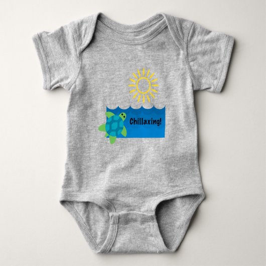 Turtle Chillaxing Design - Baby Jersey Bodysuit (Voorkant)