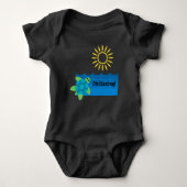 Turtle Chillaxing Design - Baby Jersey Bodysuit (Voorkant)