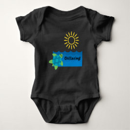 Turtle Chillaxing Design - Baby Jersey Bodysuit