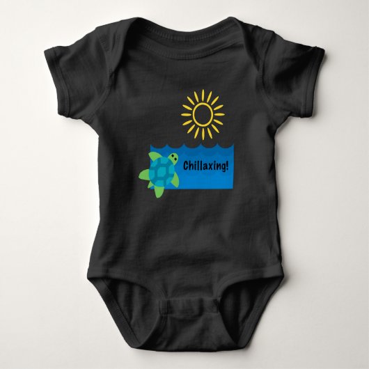Turtle Chillaxing Design - Baby Jersey Bodysuit (Voorkant)