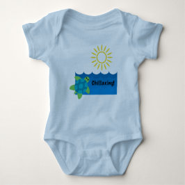 Turtle Chillaxing Design - Baby Jersey Bodysuit