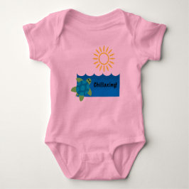 Turtle Chillaxing Design - Baby Jersey Bodysuit