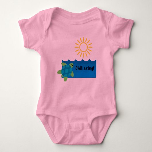 Turtle Chillaxing Design - Baby Jersey Bodysuit (Voorkant)