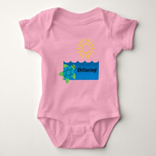 Turtle Chillaxing Design - Baby Jersey Bodysuit (Voorkant)