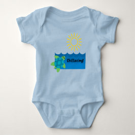 Turtle Chillaxing Design - Baby Jersey Bodysuit