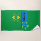 Turtle Chillaxing Design - Strandhanddoek Strandlaken (Voorkant)