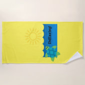 Turtle Chillaxing Design - Strandhanddoek Strandlaken (Voorkant)