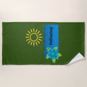 Turtle Chillaxing Design - Strandhanddoek Strandlaken (Voorkant)