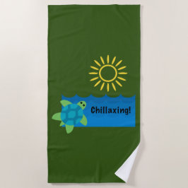 Turtle Chillaxing Design - Strandhanddoek Strandlaken