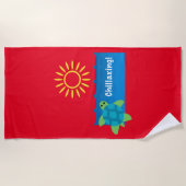 Turtle Chillaxing Design - Strandhanddoek Strandlaken (Voorkant)