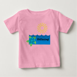 Turtle Chillaxing Designg - Baby Fine Jersey T-Shi