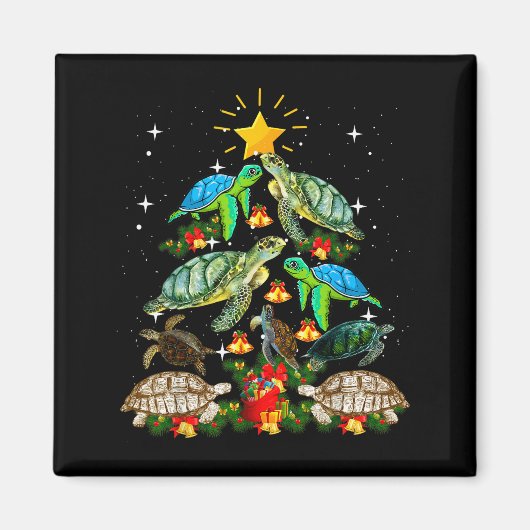 Turtle Christmas Tree Shirt Magneet (Voorkant)