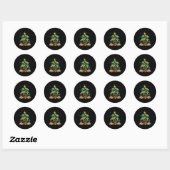 Turtle Christmas Tree Shirt Ronde Sticker (Vel)