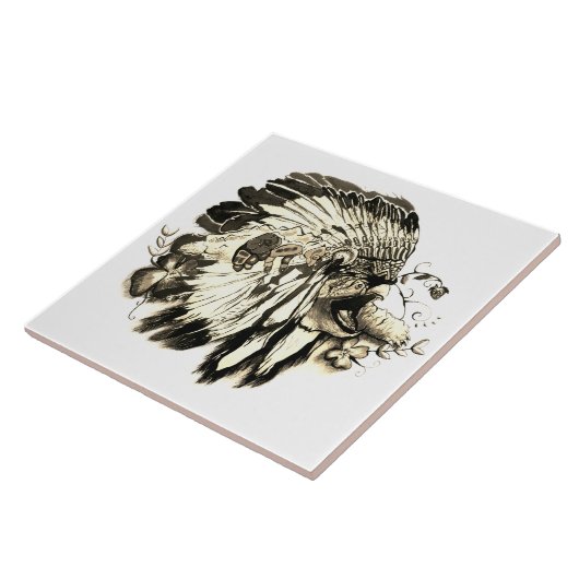 Turtle Clan – Native American Fine Art Tegeltje (Zijkant)