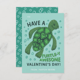 Turtle Classroom Valentijnse Exchange Card Kaart