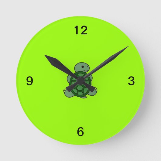turtle clock ronde klok (Voorkant)