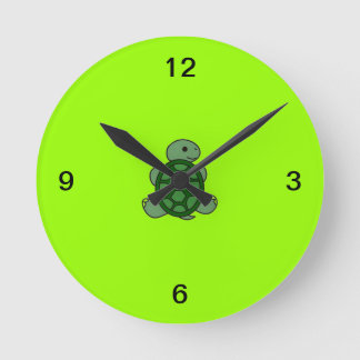 turtle clock ronde klok