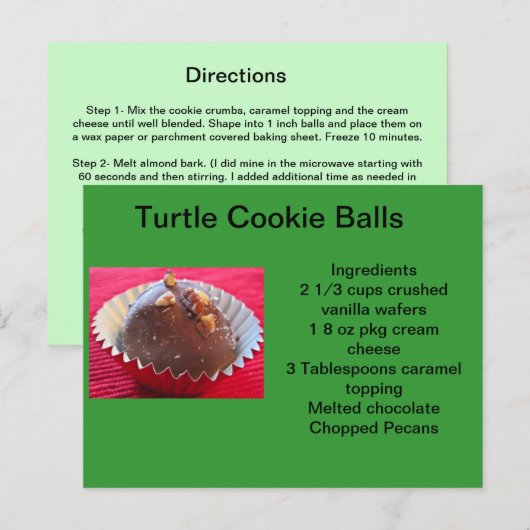 Turtle Cookie Balls Briefkaart (Voorkant / Achterkant)