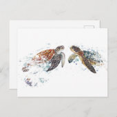 Turtle Couple Briefkaart (Voorkant / Achterkant)