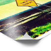 Turtle Crossing Foto Afdruk (Hoek)