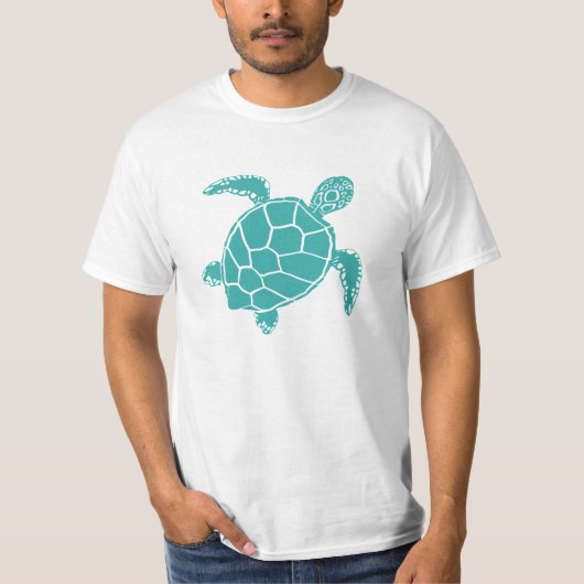 Turtle Cute Blue Ocean Animal T-shirt (Voorkant)