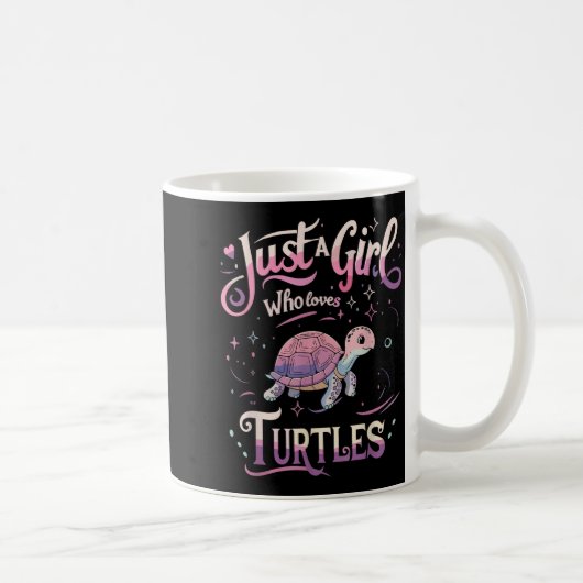 Turtle Cute Girl Men Women S Koffiemok (Rechts)