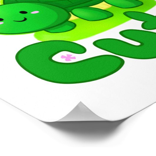 Turtle Cute Poster (Hoek)