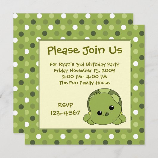 Turtle Cutie Kaart (Voorkant / Achterkant)