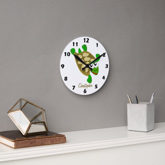 Turtle Design Personalised Ronde Klok (Kantoor)