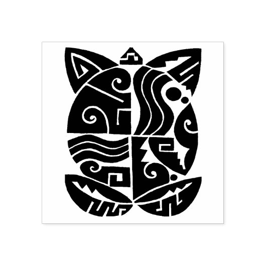 Turtle Design Rubber Stamp, Tortuga Design Stamp Rubberstempel (Afrduk)