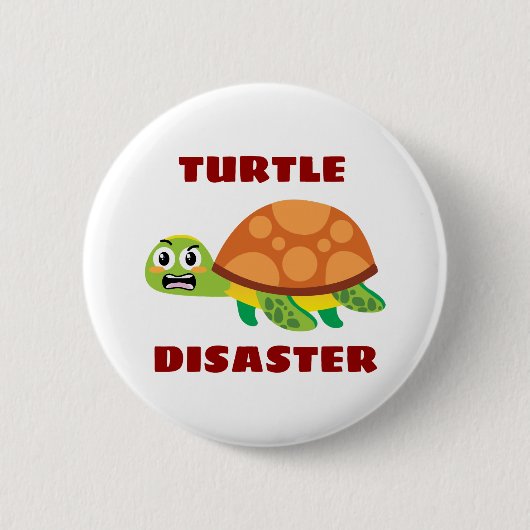 Turtle Disaster Turtle Pun Ronde Button 5,7 Cm (Voorkant)