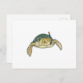 Turtle Diver Snorkel Briefkaart (Voorkant / Achterkant)