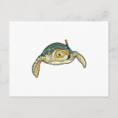 Turtle Diver Snorkel Briefkaart (Voorkant)