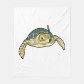 Turtle Diver Snorkel Fleece Deken (Voorkant)