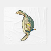 Turtle Diver Snorkel Fleece Deken (Voorkant (Horizontaal))
