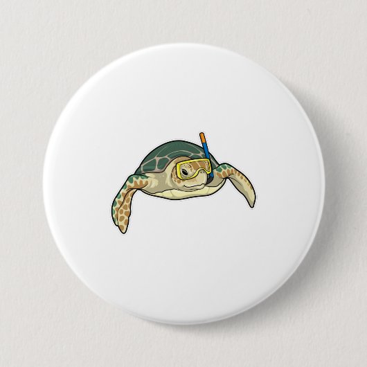 Turtle Diver Snorkel Ronde Button 7,6 Cm (Voorkant)