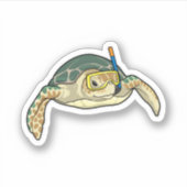 Turtle Diver Snorkel Sticker (Voorkant)