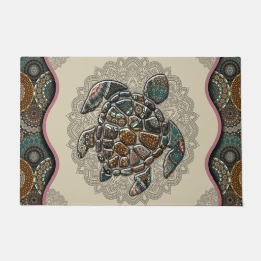 Turtle Doormat, Welcome Doormat, Funny Turtle Mat (Voorkant)