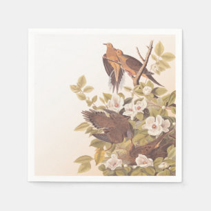 Turtle Dove Bird Family Cocktail Napkins Servetten