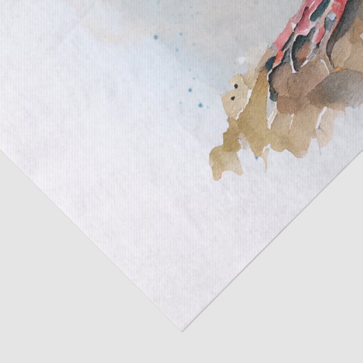 Turtle Dove Waterverf Tissuepapier (Detail)