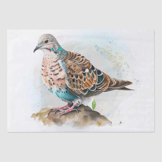 Turtle Dove Waterverf Tissuepapier (Voorkant)