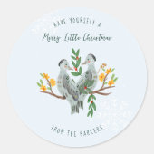 Turtle Doves | 12 dagen kerstvakantie Ronde Sticker (Voorkant)