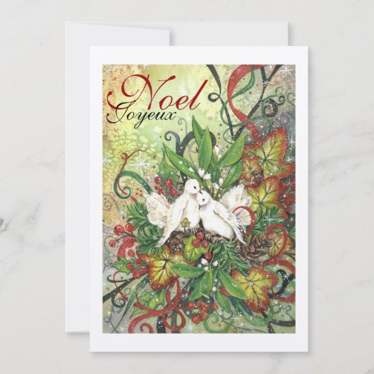 Turtle Doves & Deco Invitation Kaart (Voorkant)