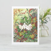Turtle Doves & Deco Invitation Kaart (Staand voorkant)